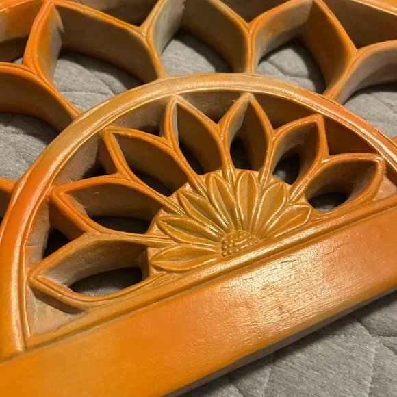 Sunburst Orange Wall Decor with flower